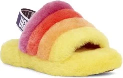 UGG Kids Fluff Yeah Slide -Cheap Shoe Store ugg kids fluff yeah slide yellow rainbow 1116157k yrnb 08423.1647038454