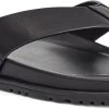 UGG Men's Wainscott Flip -Cheap Shoe Store ugg mens wainscott flip black leather 1117475 blle 14487.1620419415